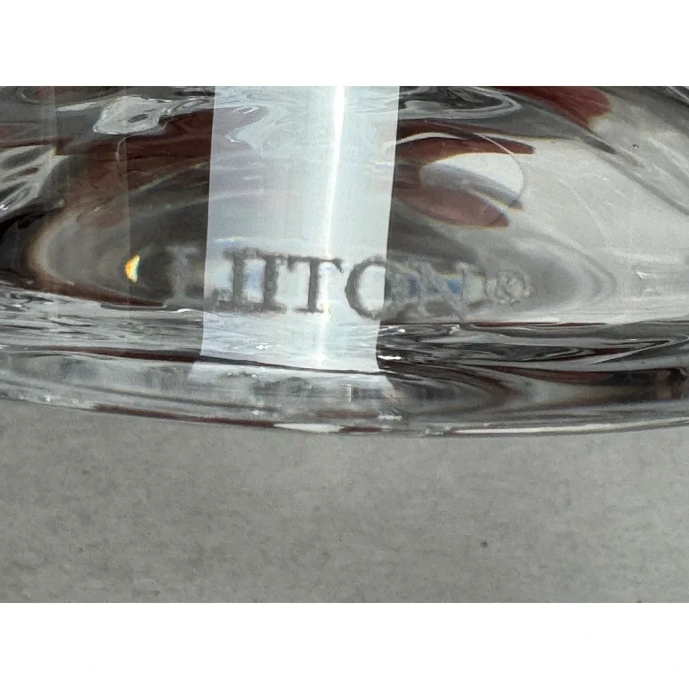 Liiton Mt Fuji Set Of 2 Whiskey Rocks  Glasses Crystal EUC Etched Mountain